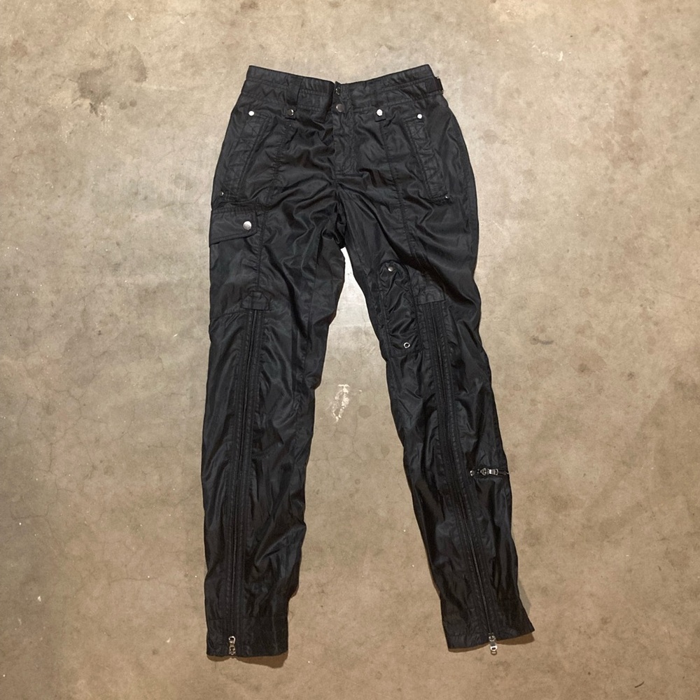 Polo Ralph Lauren Parachute Cargo Pants Womens Sz 2  Black Polyester Fully Lined